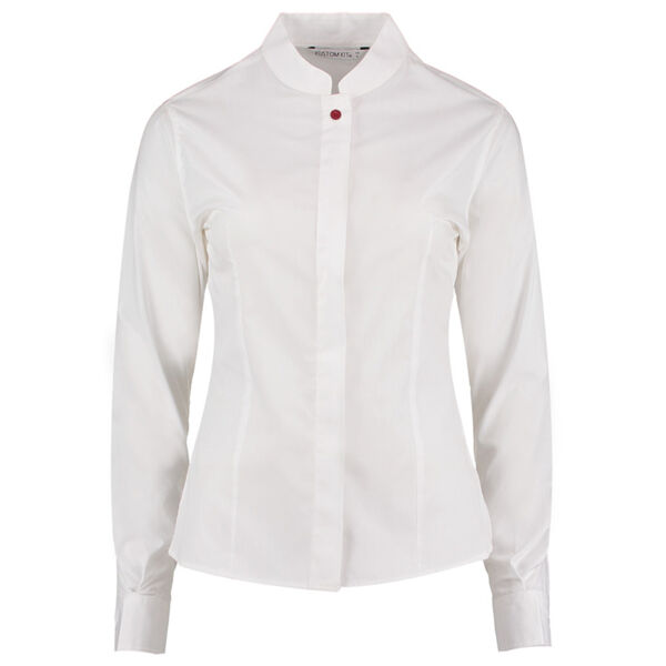 X_O Ladies Long Sleeve Madarin Collar Blouse Thumbnail